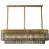 Chelsea Long Chandelier - Brass, Smoked Glass