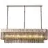 Chelsea Long Chandelier - Nickel, Smoke Glass