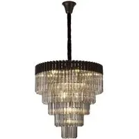 Chelsea Sculpted Glass Drop Chandelier - Black, Smoked