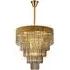 Chelsea Sculpted Glass Drop Chandelier - Brass, Smoked