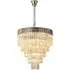 Chelsea Sculpted Glass Drop Chandelier - Nickel, Cognac