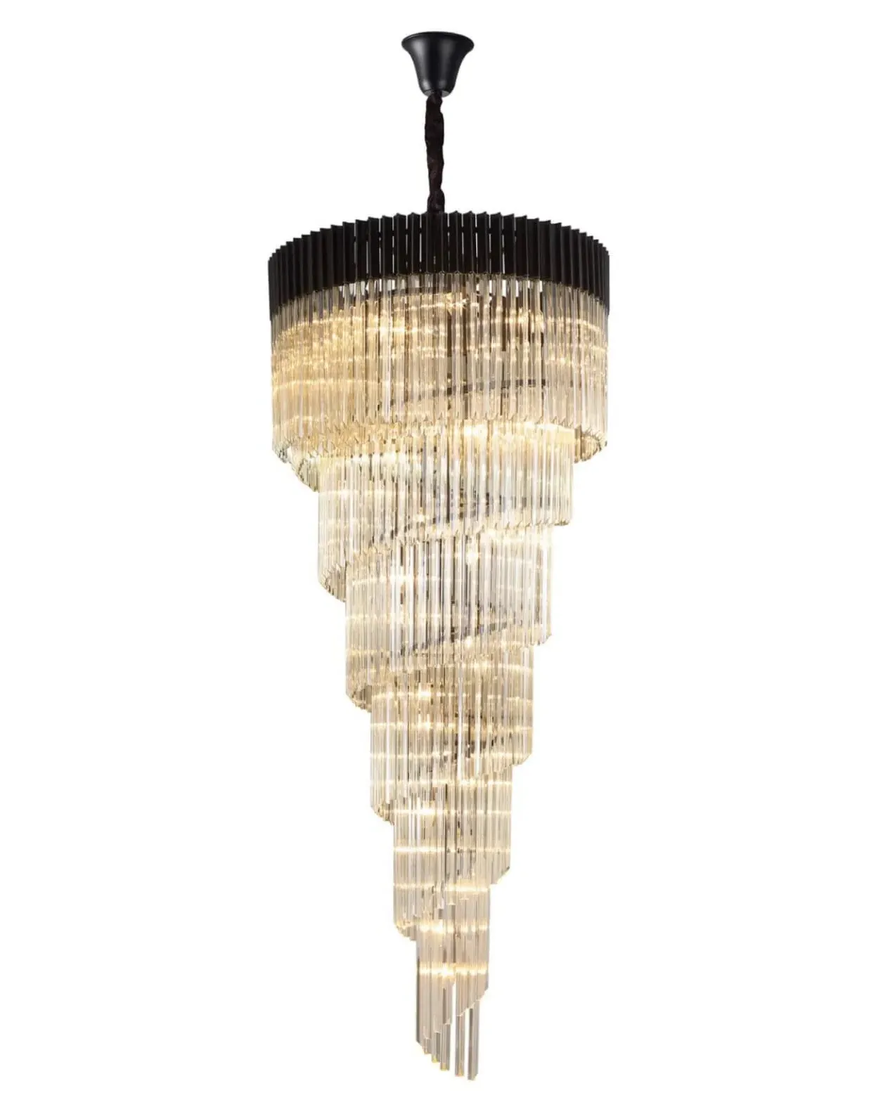 Chelsea Stairwell Chandelier - Black, Glass image