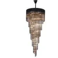 Chelsea Stairwell Chandelier - Black, Smoked Glass
