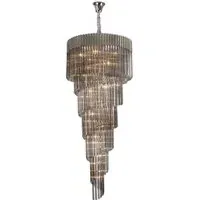 Chelsea Stairwell Chandelier - Nickel, Smoked Glass