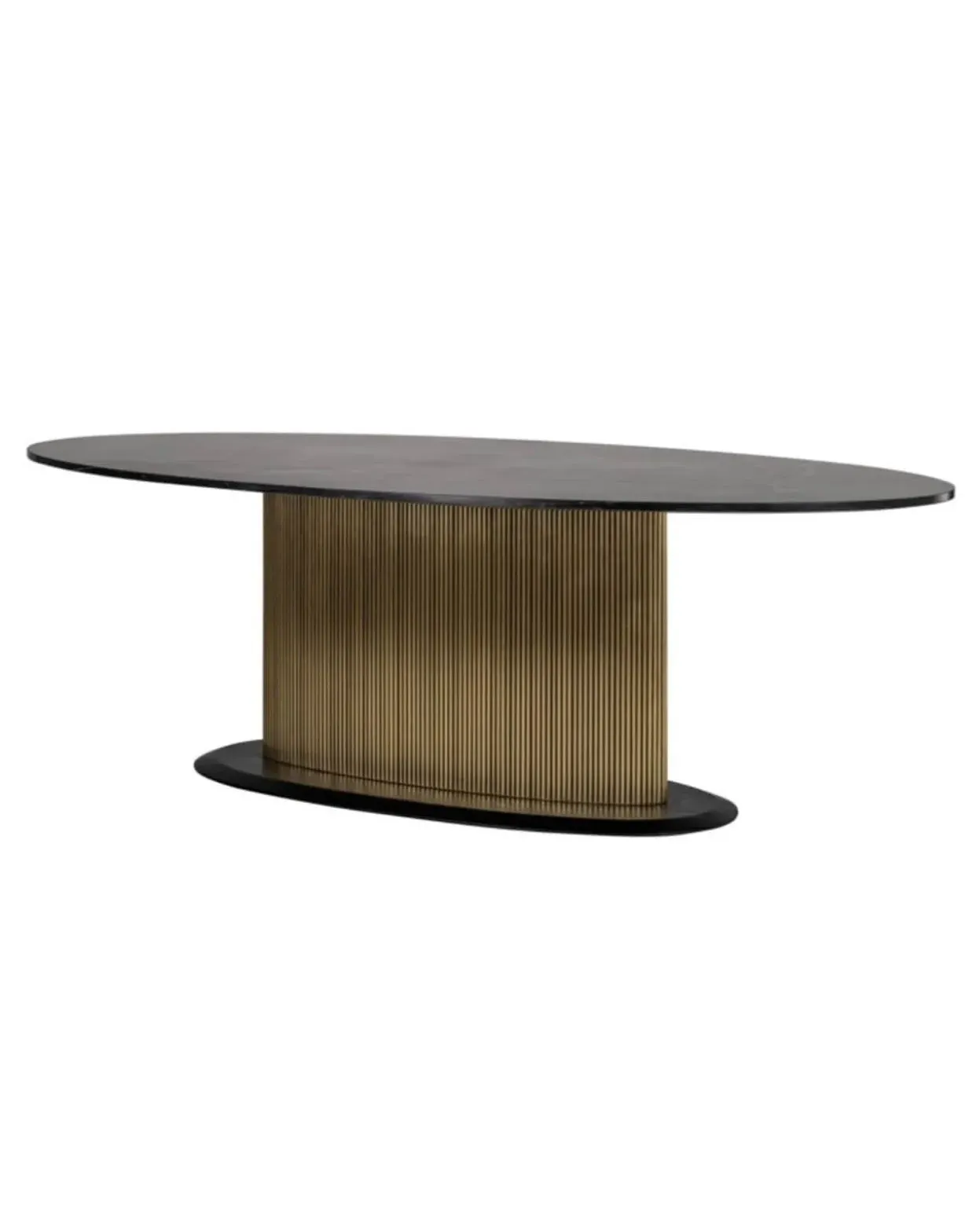 Colosseum Oval Dining Table - Black, Brass image