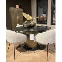 Colosseum Round Dining Table - Black, Brass