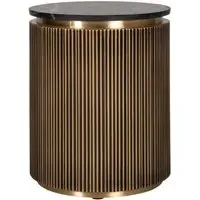 Colosseum Side Table - Brass, Black Marble