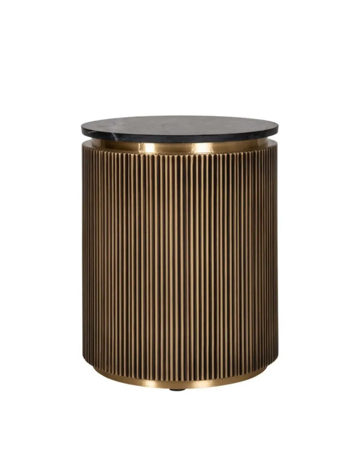 Colosseum Side Table - Brass, Black Marble image