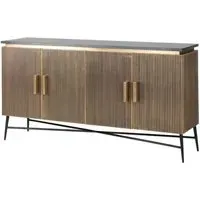 Colosseum Sideboard - Brass, Black Marble