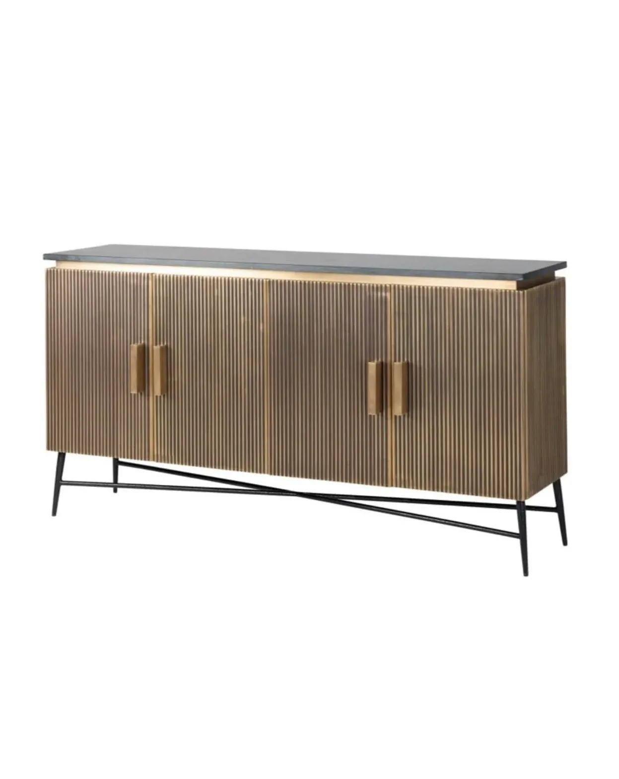 Colosseum Sideboard - Brass, Black Marble image