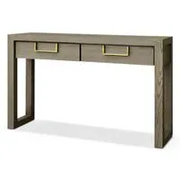 Console Table - Taupe, Oak Veneer