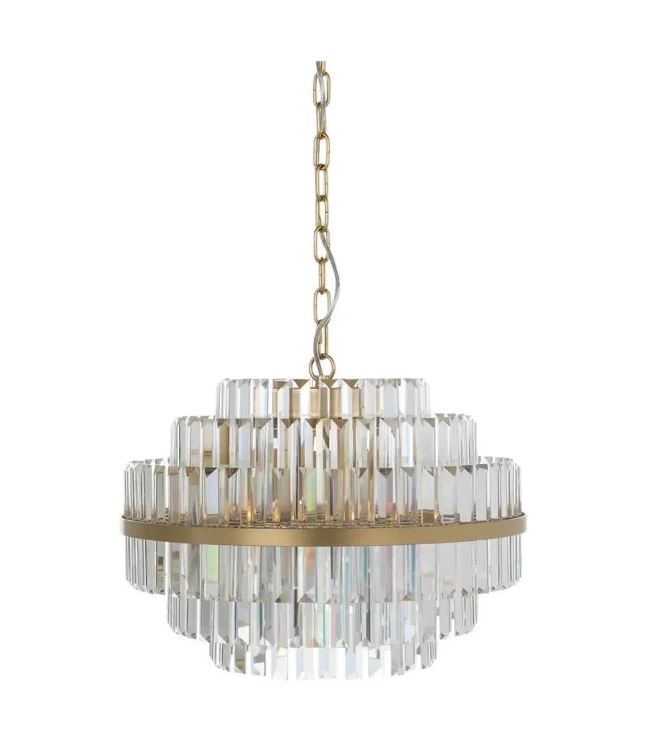 Crystal Chandelier - Brushed Gold, Iron product