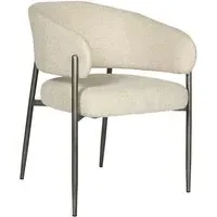 Curved Back Boucle Dining Chair - Cream alternate view