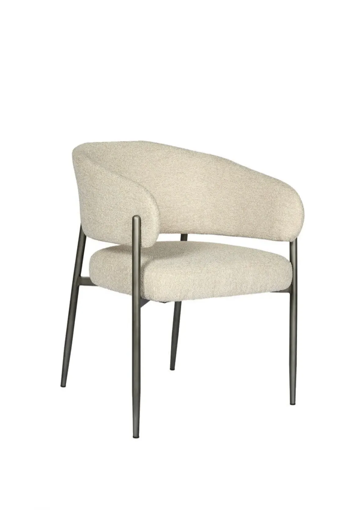 Curved Back Boucle Dining Chair - Cream product