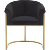 Curved Back Dining Chair - Black, Velvet alternate view