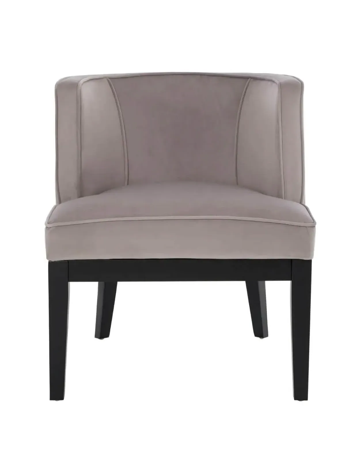 Curved Chair - Light Grey, Velvet image
