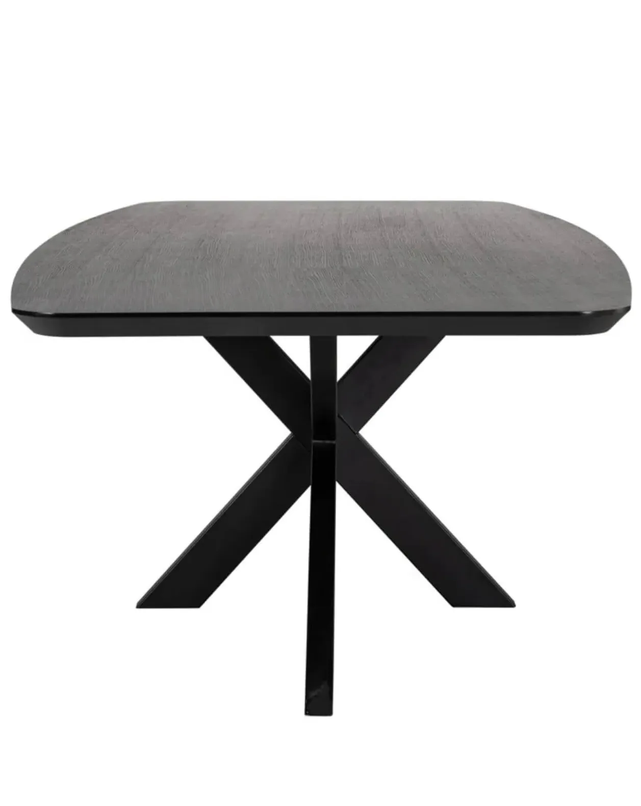 Curved Edge Dining Table - Black, Oak image