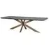 Curved Edge Dining Table - Dark Coffee, Recycled Oak