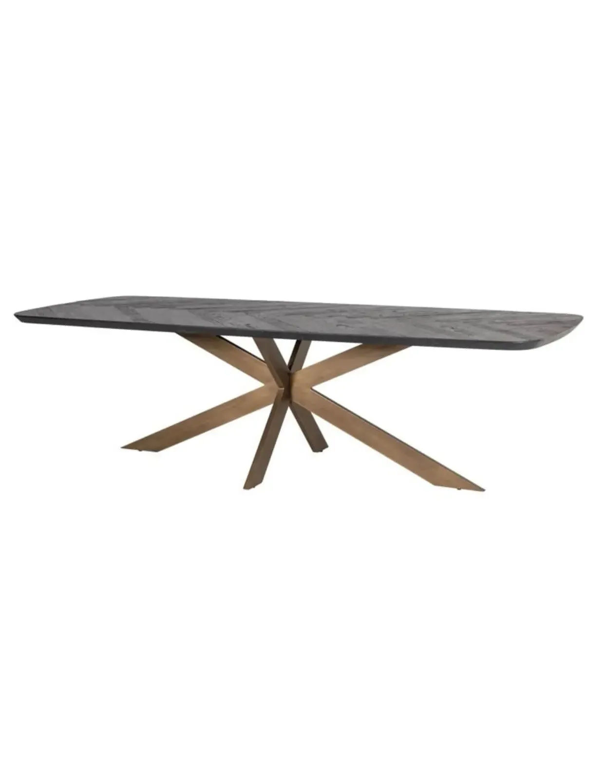 Curved Edge Dining Table - Dark Coffee, Recycled Oak image