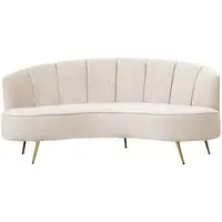 Curved Sofa - Beige, Velvet