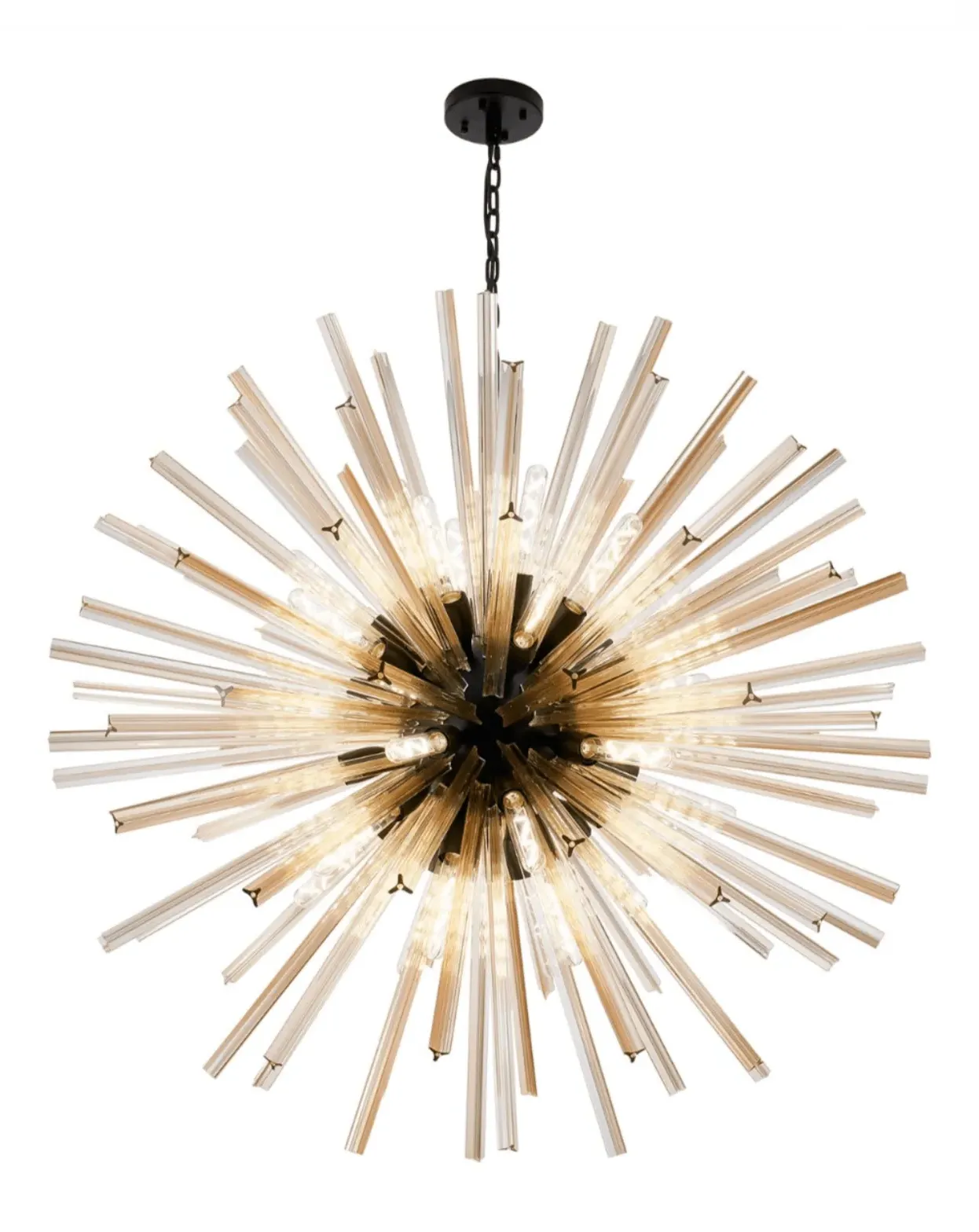 Curzon 32 Light Pendant - Matt Black, Champagne Gold image