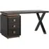 Desk with 3 Drawers - Black Oak, Gold