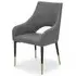 Dining Chair with Armrests - Grey, Leatherette