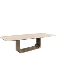 Elara Signature Dining Table - Ceramic, Brass alternate view