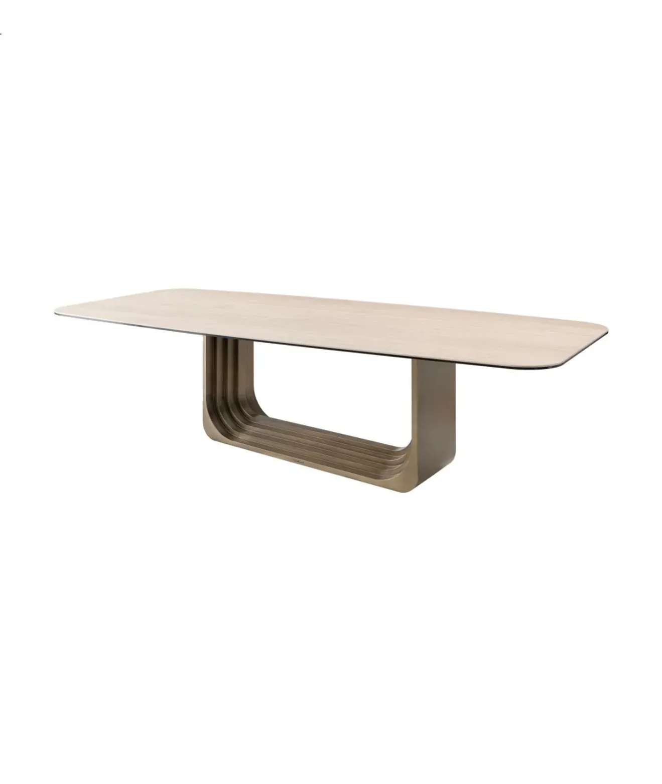 Elara Signature Dining Table - Ceramic, Brass product
