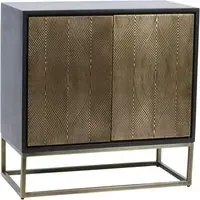 Embossed Cabinet with Push Close Doors - Brass