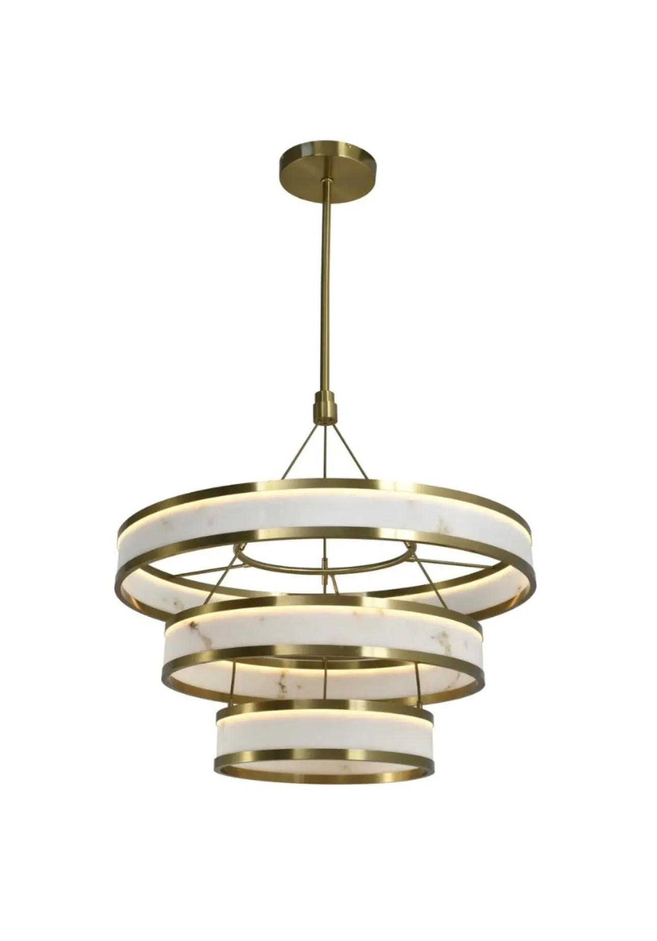Faux Alabaster Chandelier - White, Iron & Resin product