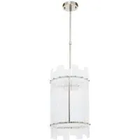 Fluted Glass Pendant Light - Nickel