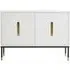 Geometric Sideboard with Gold Accents - White