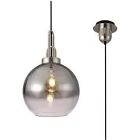 Globe Glass Pendant Light - Polished Nickel, Glass