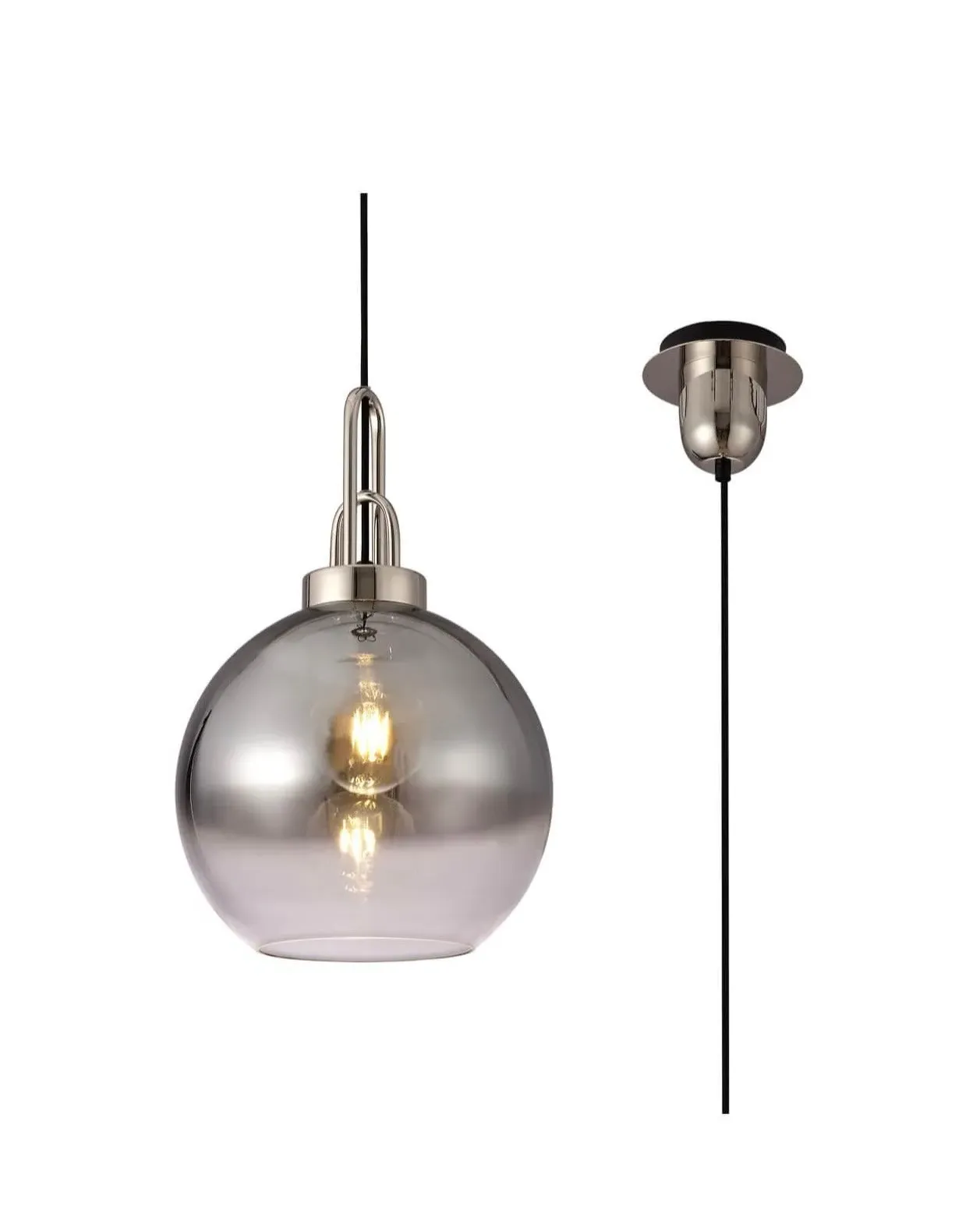 Globe Glass Pendant Light - Polished Nickel, Glass image
