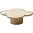 Glover Coffee Table - Brushed Gold, Travertine Ceramic