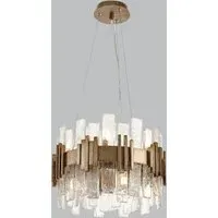Halo Opulent Small Textured Glass Chandelier