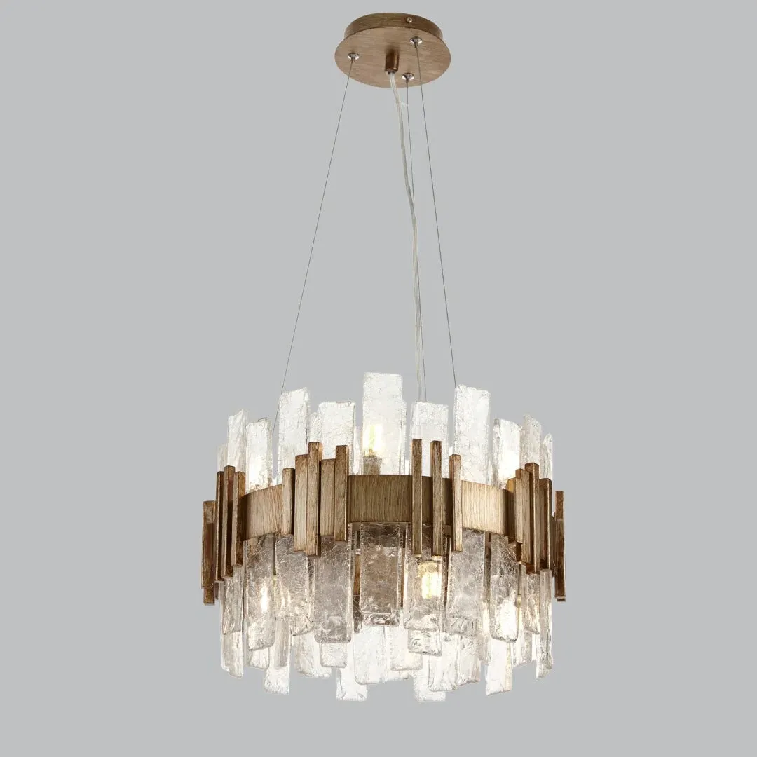 Halo Opulent Small Textured Glass Chandelier image