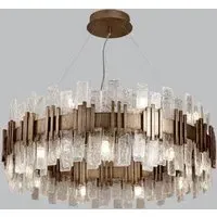 Halo Opulent Textured Glass Chandelier - Gold