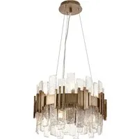 Halo Opulent Small Textured Glass Chandelier - Gold alternate view