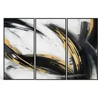 Hand Finished Canvas Print Set - Gold Leaf