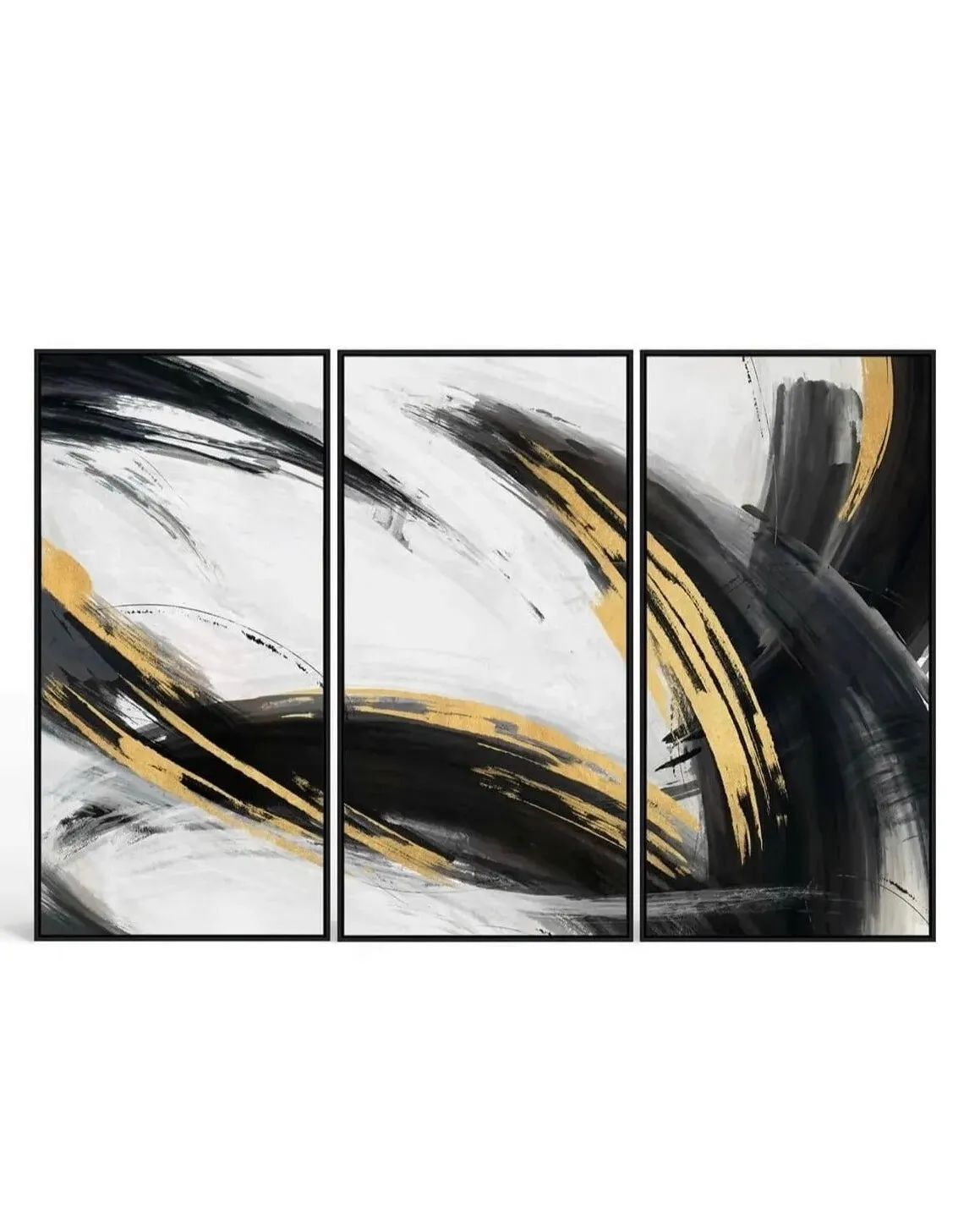 Hand Finished Canvas Print Set - Gold Leaf image