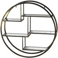 Handcrafted Display Shelf - Antique Brass