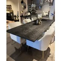 Herringbone Dining Table - Oak, Brass