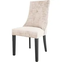 High Back Dining Chair Button Tufted - Mushroom, Velvet alternate view
