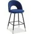 Hoxton Matte Velvet Barstool - Blue