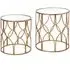Lattice Side Tables Set of Two - Gold