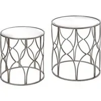 Lattice Side Tables Set of Two - Silver