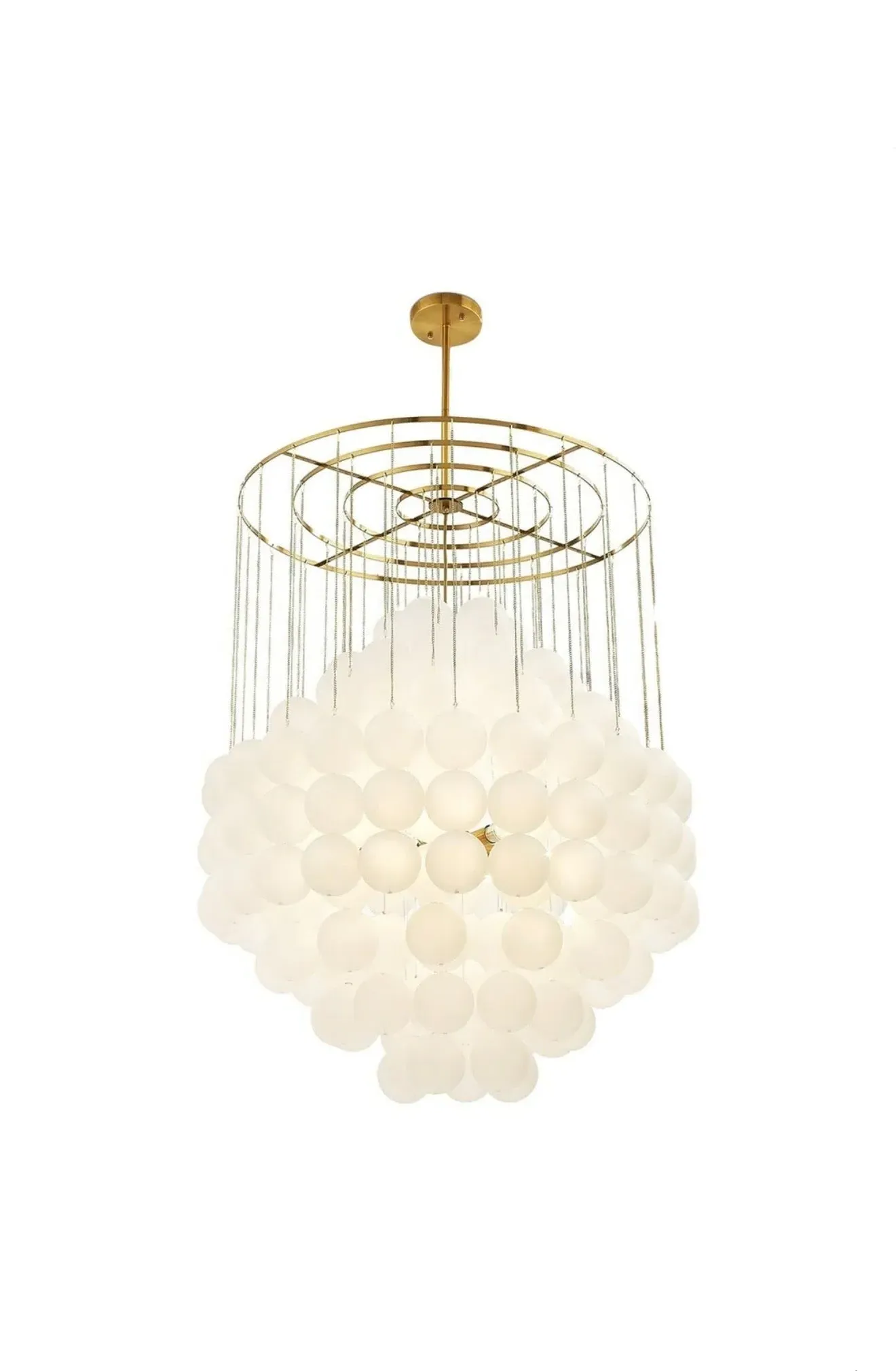 Liang & Emil Moon Chandelier - Antique Brushed Brass, Frosted Glass product