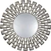 Lina Round Wall Mirror - Silver, Resin alternate view